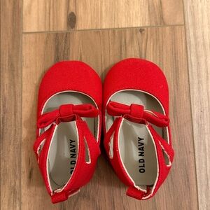 Old Navy Bright Red Baby Shoes with Bow
